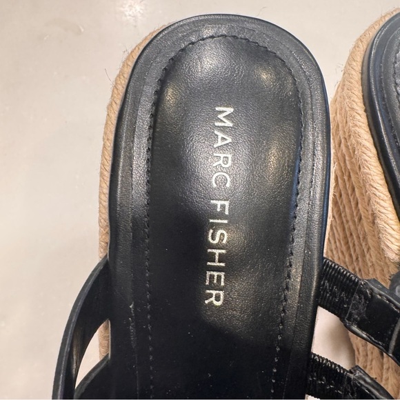 NEW! Marc Fisher Cazzie Espadrille Wedge Slip On Sandals Black Size 8.5 - Picture 5 of 11